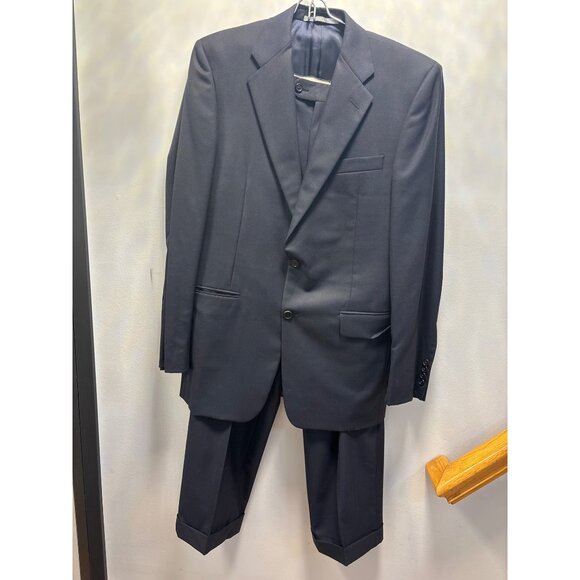 Hickery Freeman Ing Lora Piana 130S Black Mens Suit Jacket & Pants Set 38R 30x29